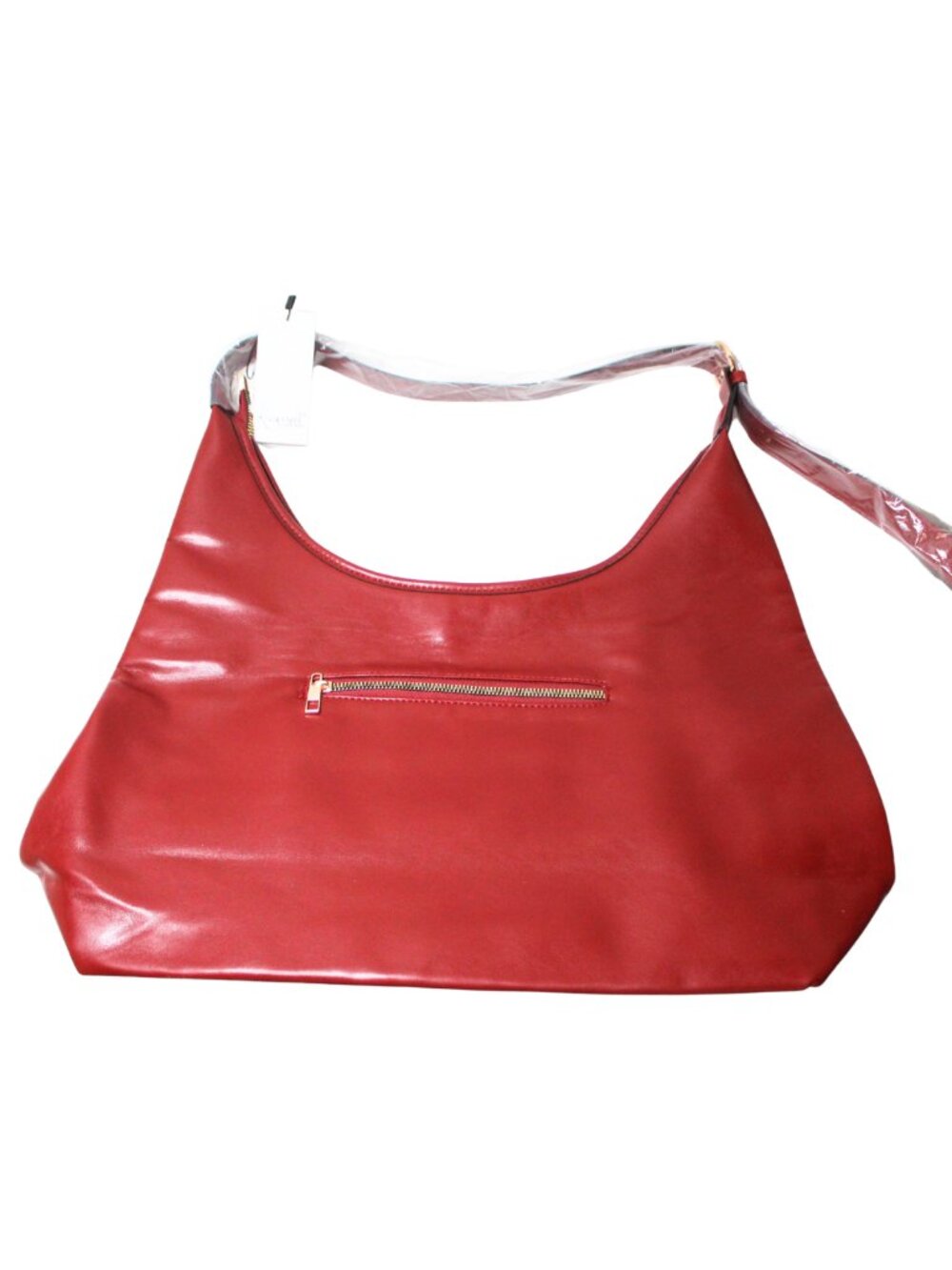 K. Carroll red vegan leather Brit hobo bag large adjustable strap - Picture 4 of 7